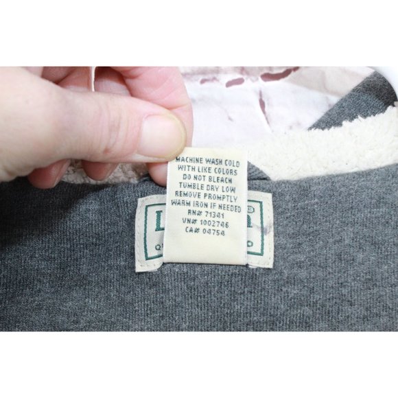 LL Bean Katahdin Iron Works Hooded Sweatshirt Fleece Lined Gray Size L - Picture 8 of 11